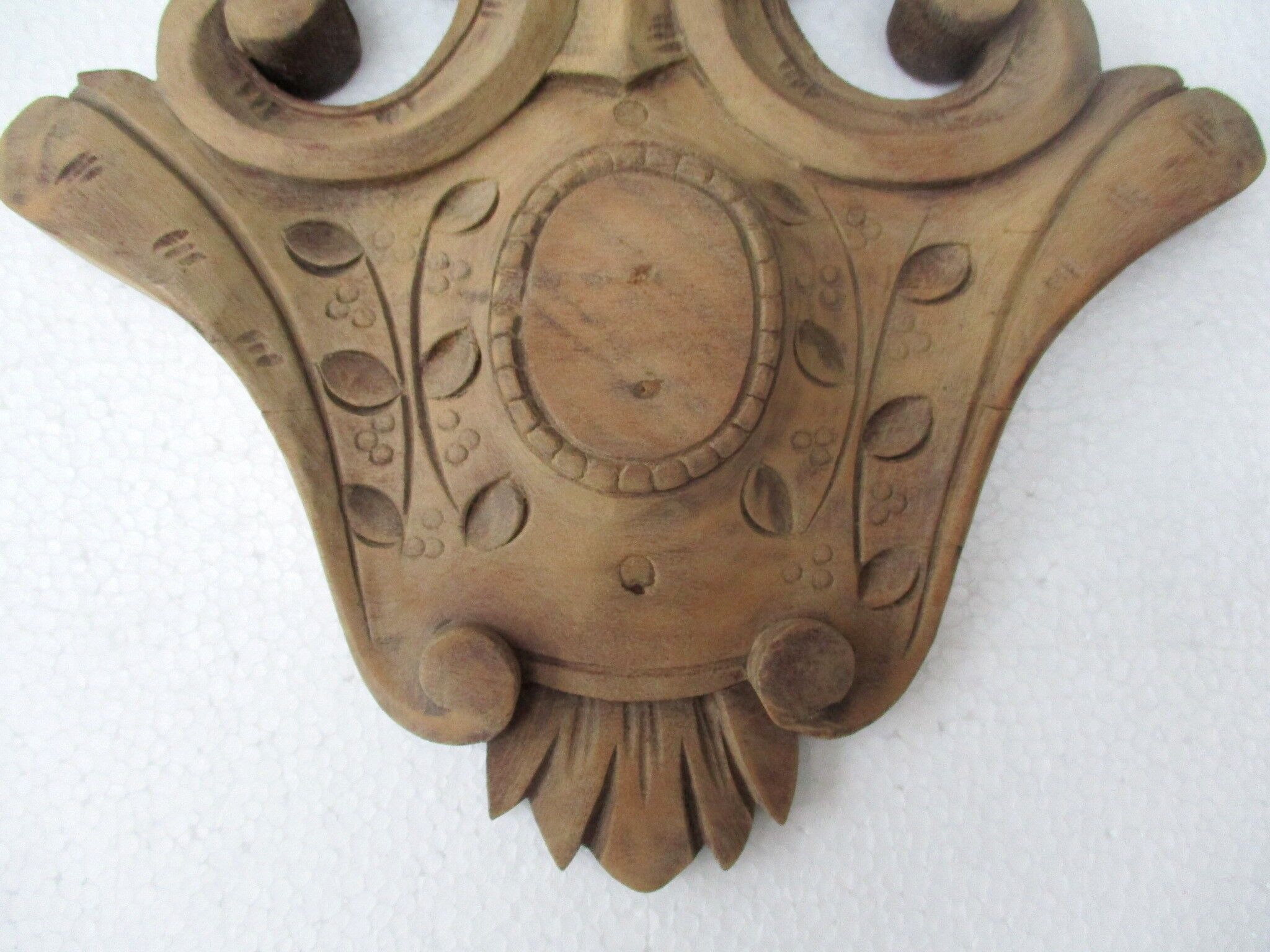 Carved wood pediment - cherry tree