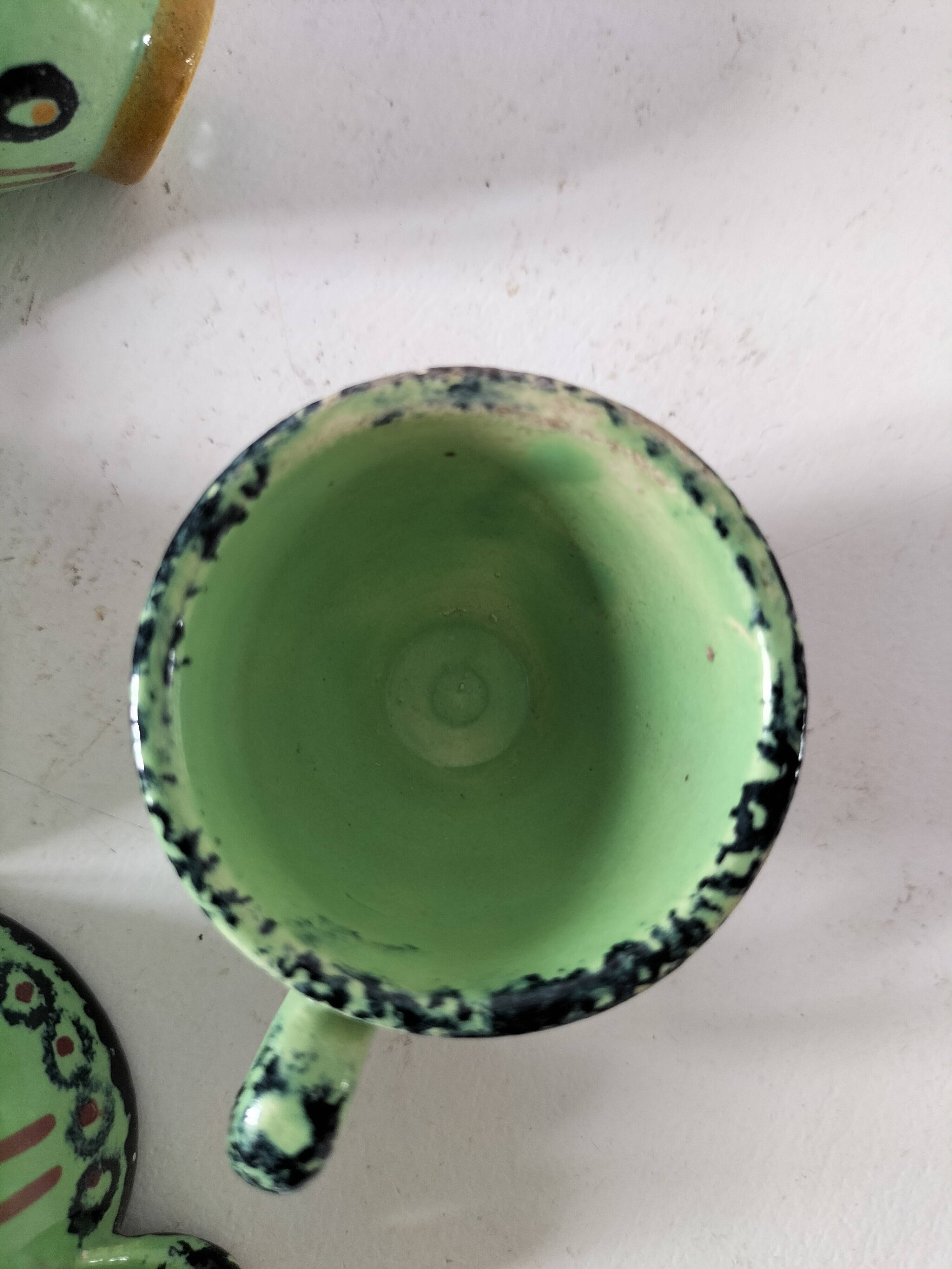 6 mini HB Quimper cups, bright green