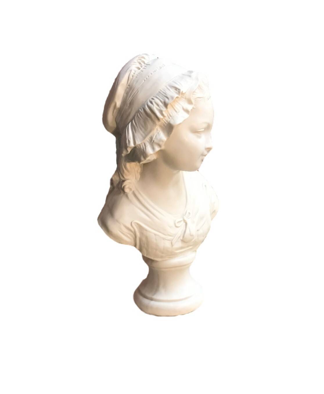 Bust of a young girl signed GRINAM NIAM Paris