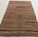 Kilim vintage tons rouges et bruns, motifs ethniques anatoliens, 156x244 Cm