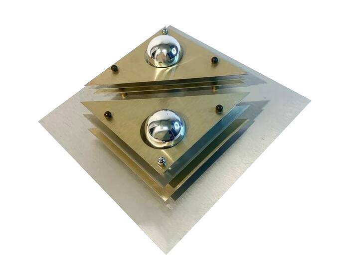 Vintage Wall Light • Steel Brass and Aluminum • 1970