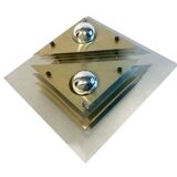 Vintage Wall Light • Steel Brass and Aluminum • 1970