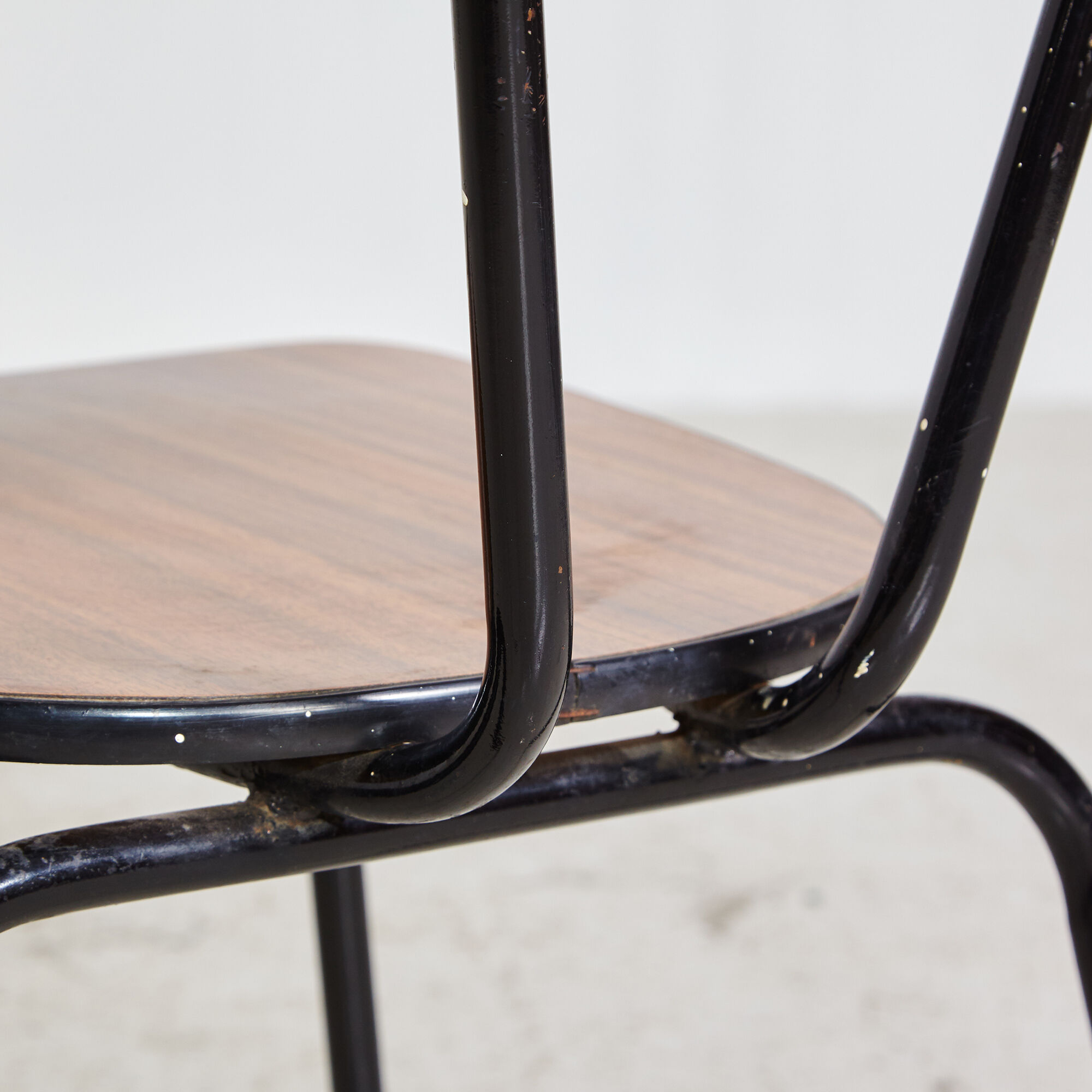 School chair on metal frame
