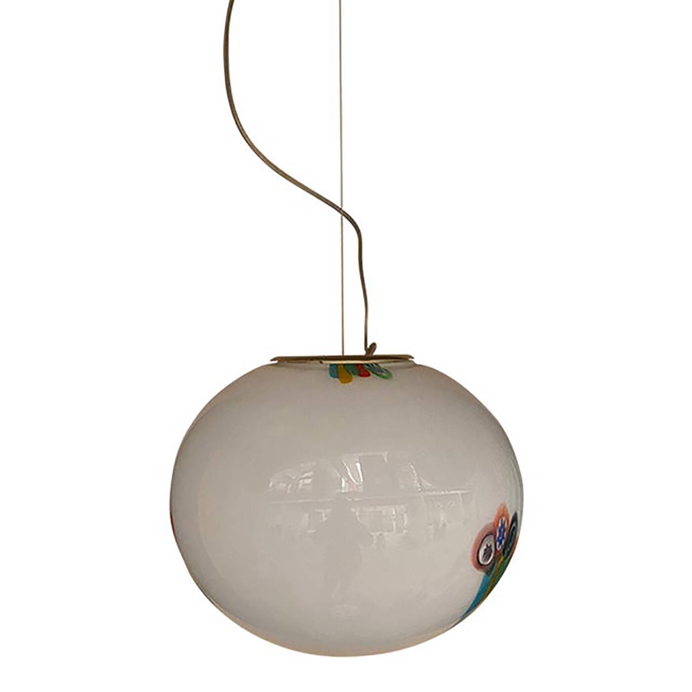 Contemporary Clear With Murrise Multicolors Pendant Italian