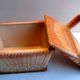 Candy, basket with beige and brown opaline lid, wicker style, PORTIEUX