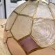 Pendant lamp in mother-of-pearl and brass arlequin pink