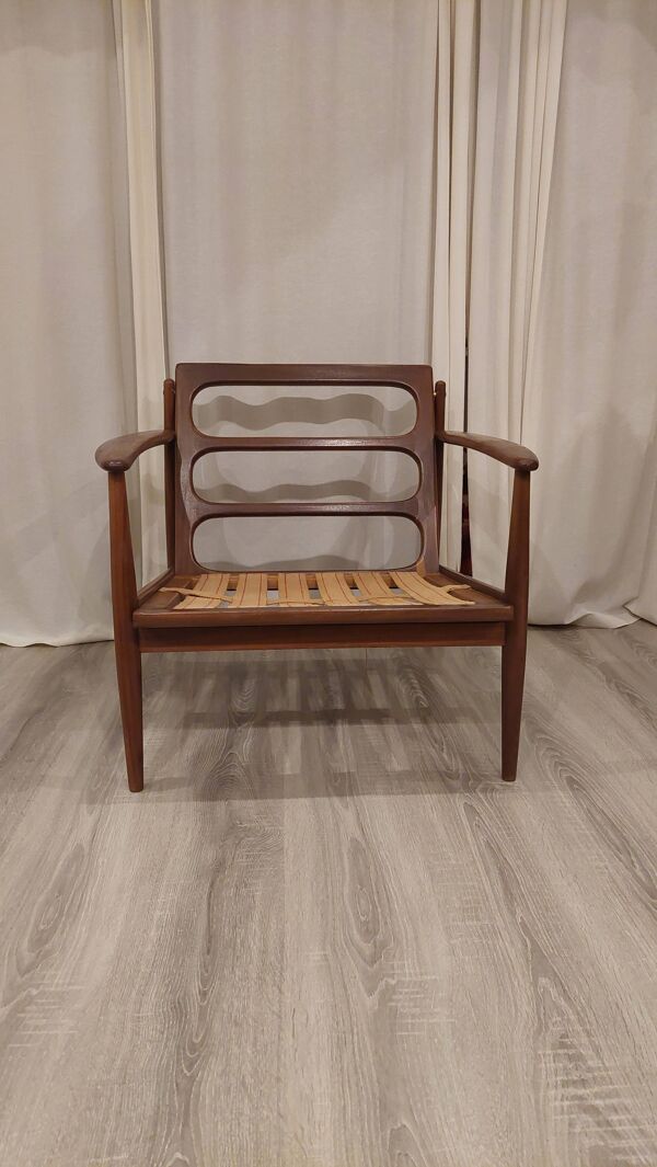 Fauteuil Danois en Teck style Grete Jalk (année 60)