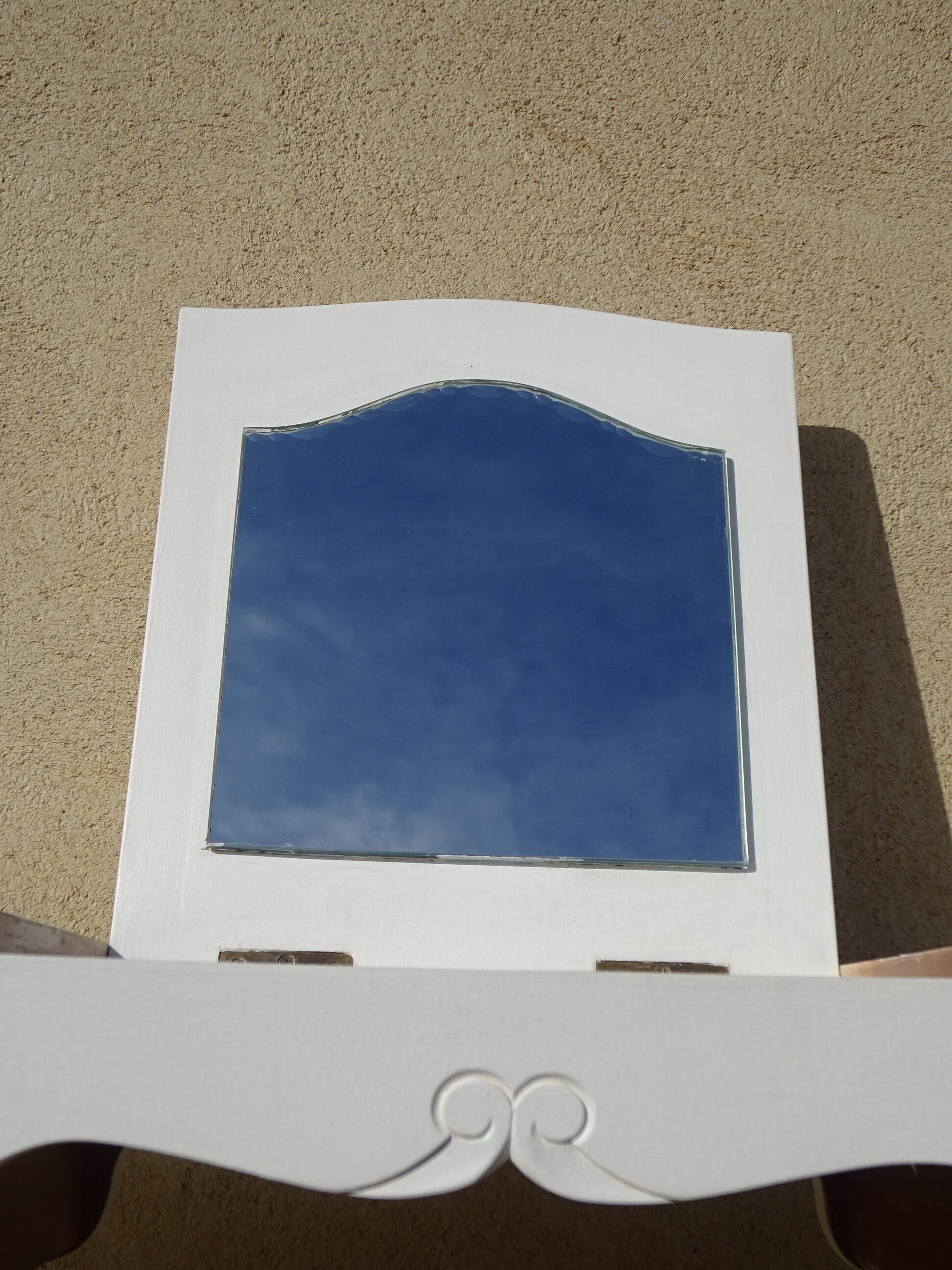 Small white and grey wooden dressing table