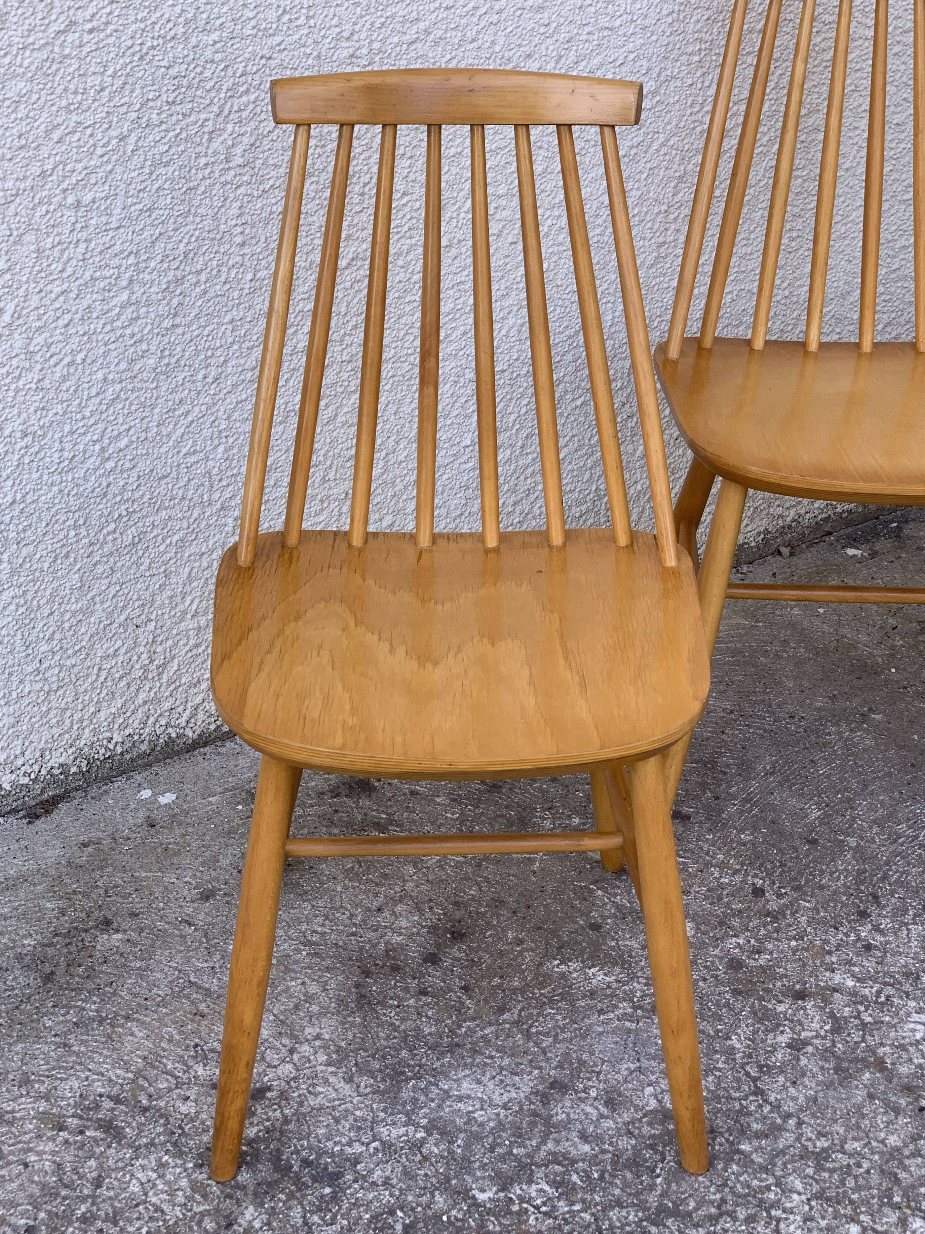 Chaises scandinaves Pinnstol ZPM Radomsko 1950