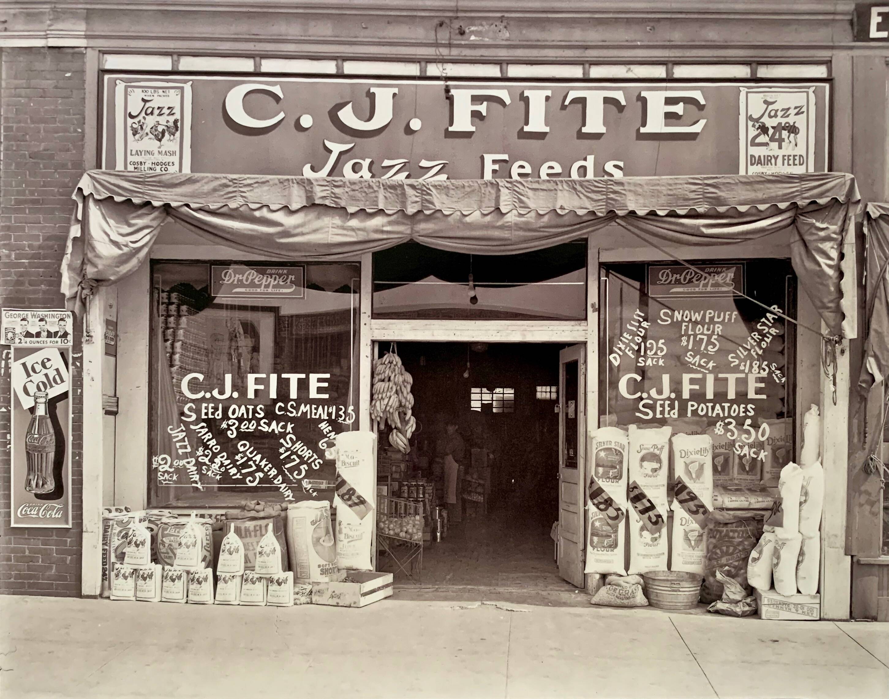 Fine Art Photography - Walker Evans (1936) – Facade of the CJ Fite store