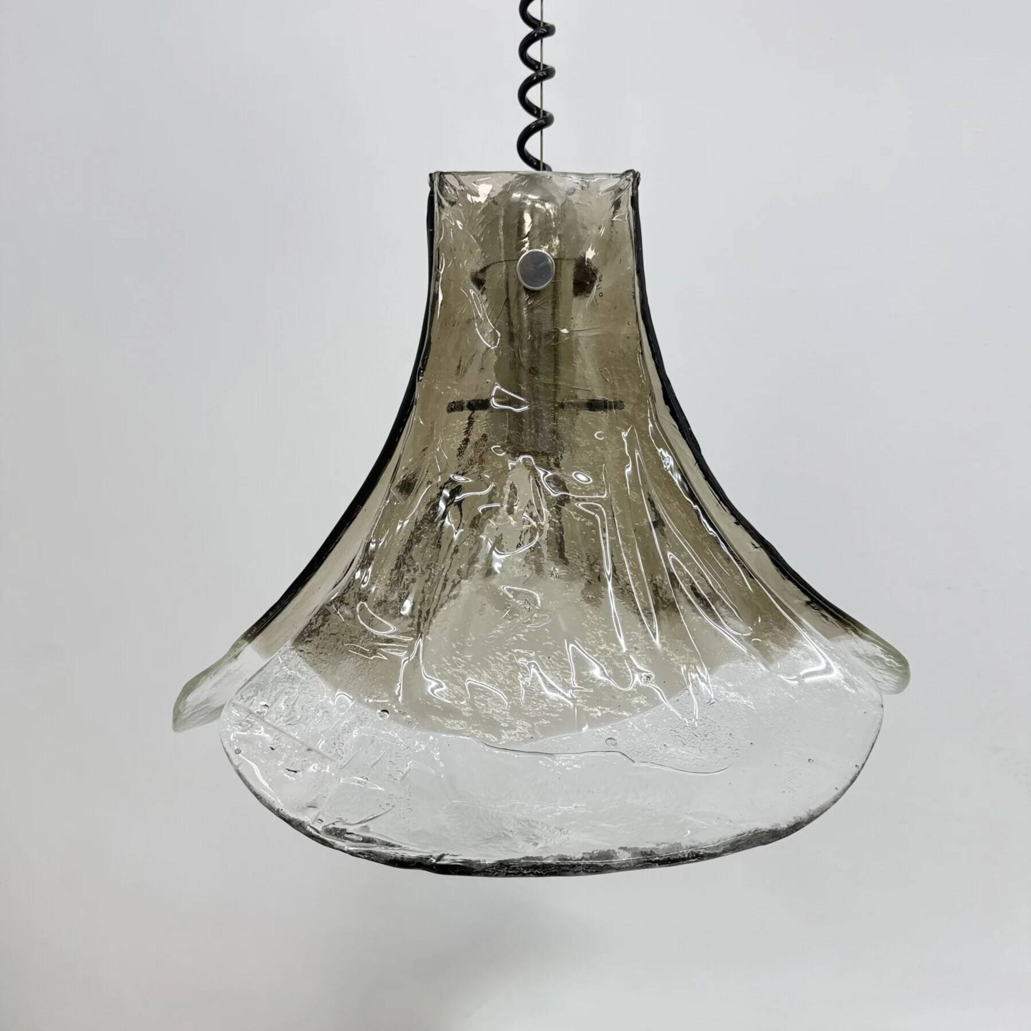 Murano glass flower pendant lamp by Carlo Nason for Mazzega, 1970s