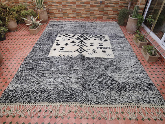 Tapis Beni M'rirt vintage en laine marocain berber 335 x 250 cm