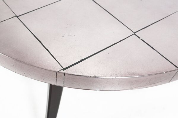 Table basse Tripot française vintage des années 1980, époque spatiale.