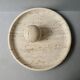 Large cup and its sphere, in travertine, 1970s