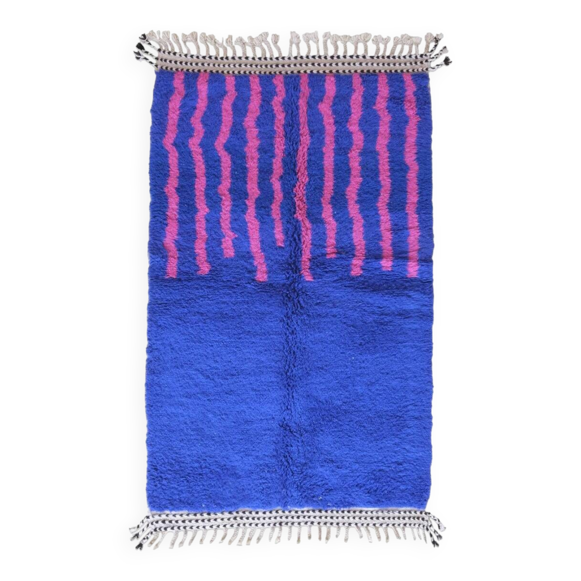 Tapis berbère en laine bleu taille 200 x 300 cm