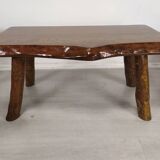 Brutalist coffee table and stools