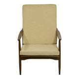 Scandinavian armchair 1960 curved armrests.