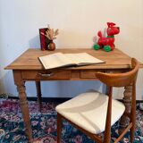 Raw wood farmhouse table
