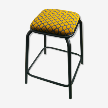 Matte and yellow black industrial stool
