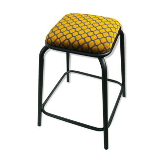 Matte and yellow black industrial stool