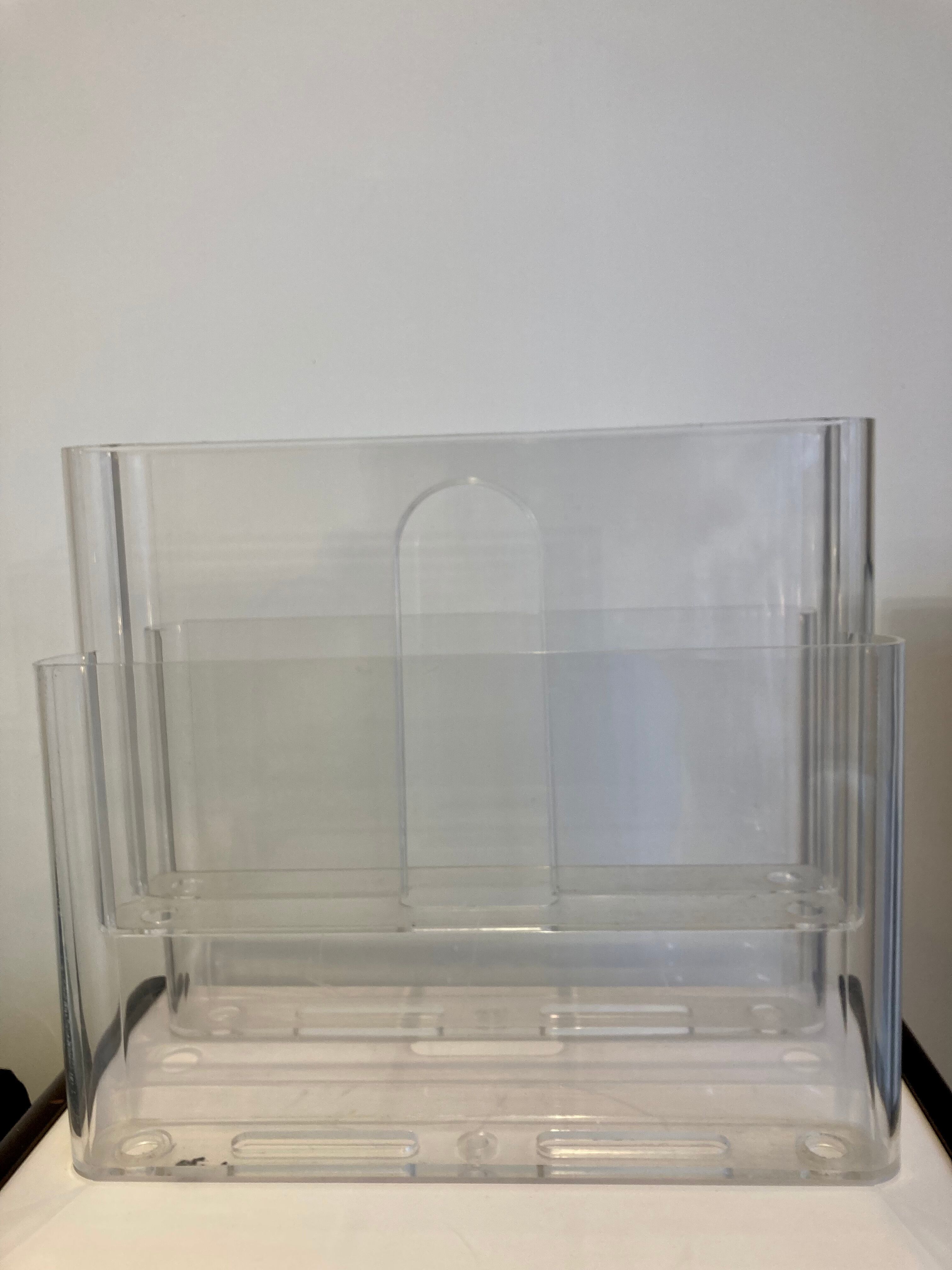Transparent magazine holder Kartell by Giotto Stoppino, 70s