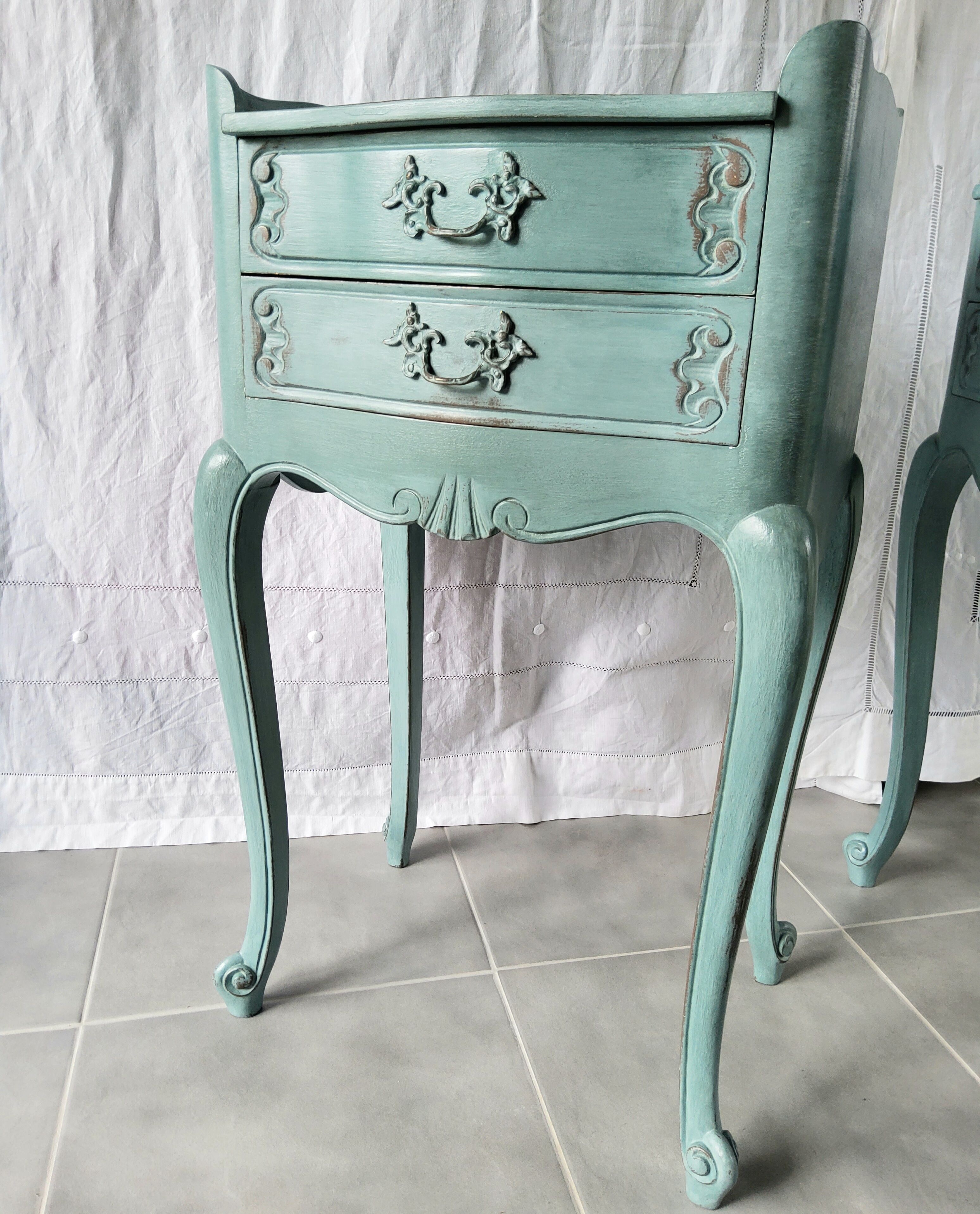 Pair of patinated Louis XV bedside tables
