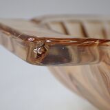 Fruit bowl - small salad bowl - iridescent pink/orange glass bowl