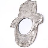 Moroccan metal mirror in the shape of a hand, 1970s