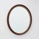 French Burgundy Lacquered Oval Mirror with Gilt Inner Edge, circa 1920