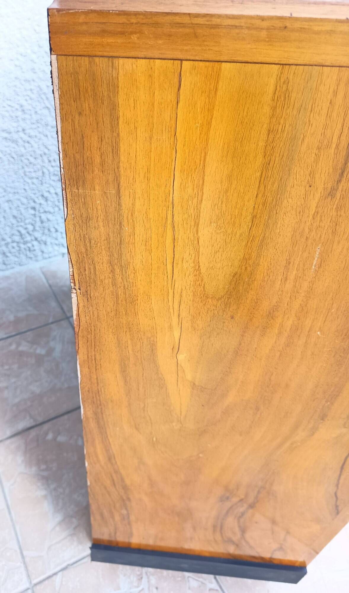 Art Deco walnut burl bar