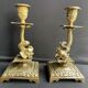 Pair of Napoleon III candle holders - Louis XIV style - Bronze (gilded)
