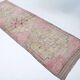 Tapis de couloir Oushak rose pâle