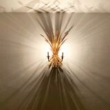 Gilded Italian Hollywood Regency metal wall lamp by Hans Kögl