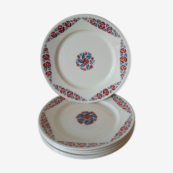 Six assiettes de Badonviller Art Deco