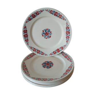 Six assiettes de Badonviller Art Deco