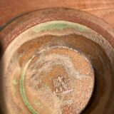 Coupe sur pied en céramique émaillée verte