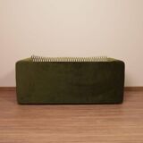 Olive velvet two-seater sofa