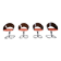 Set of 4 Italian dining chairs in plexiglass from the Spage era, 1970.