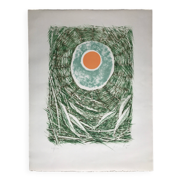 Cesare peverelli, untitled. original lithograph signed in pencil