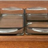 Mid-Century Danish Teak Cabaret Trays with Holmegaard Glasses, 1960s, Set of 4