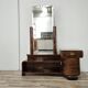 Art Decò dressing table in walnut root with mirror
