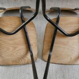 Pair of wooden and metal chairs, 1960s