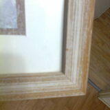 Square frame in ceruse beige wood, image: cherries