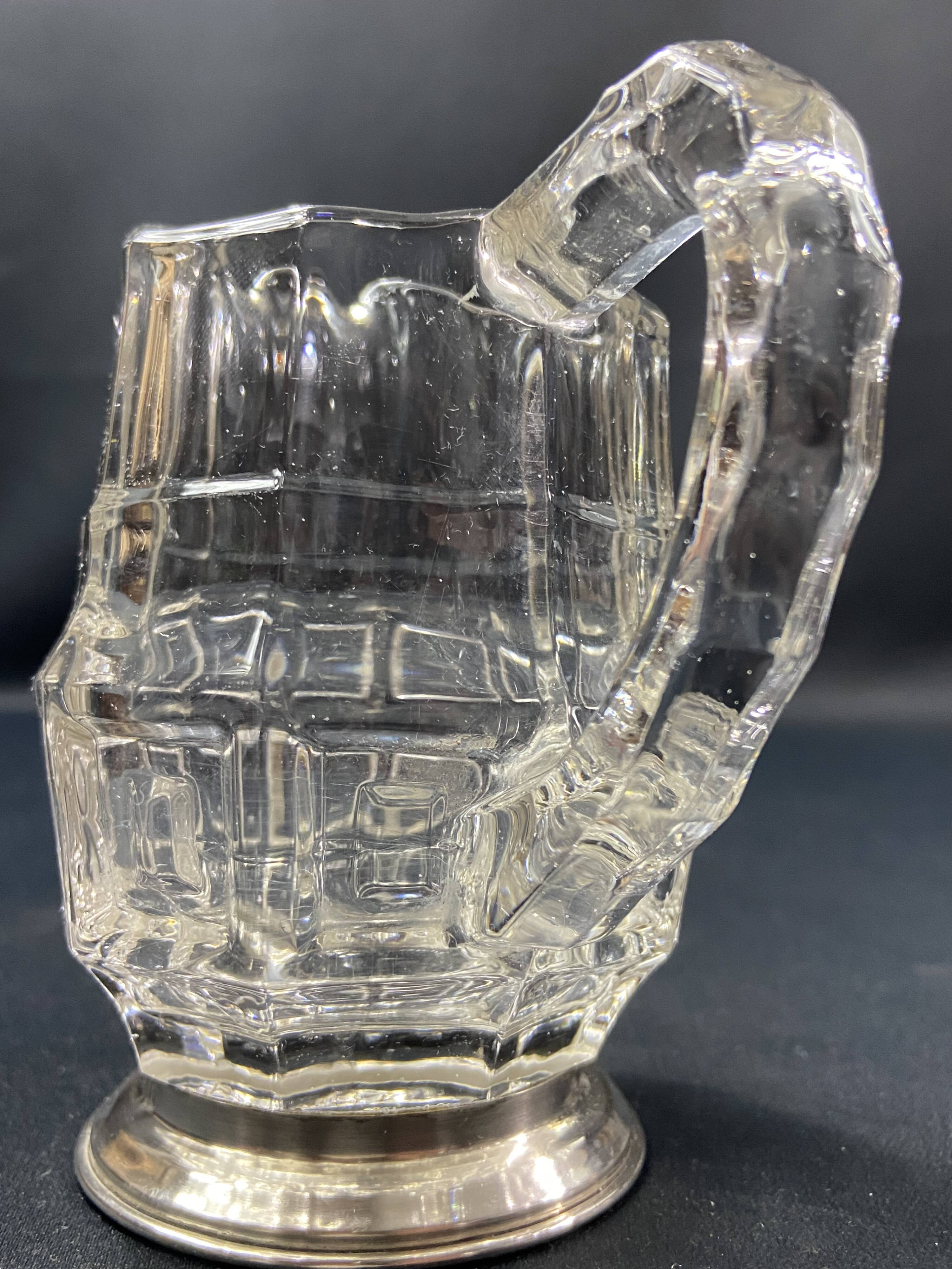 Glass milk jug on solid silver mount, Minerva 1st title