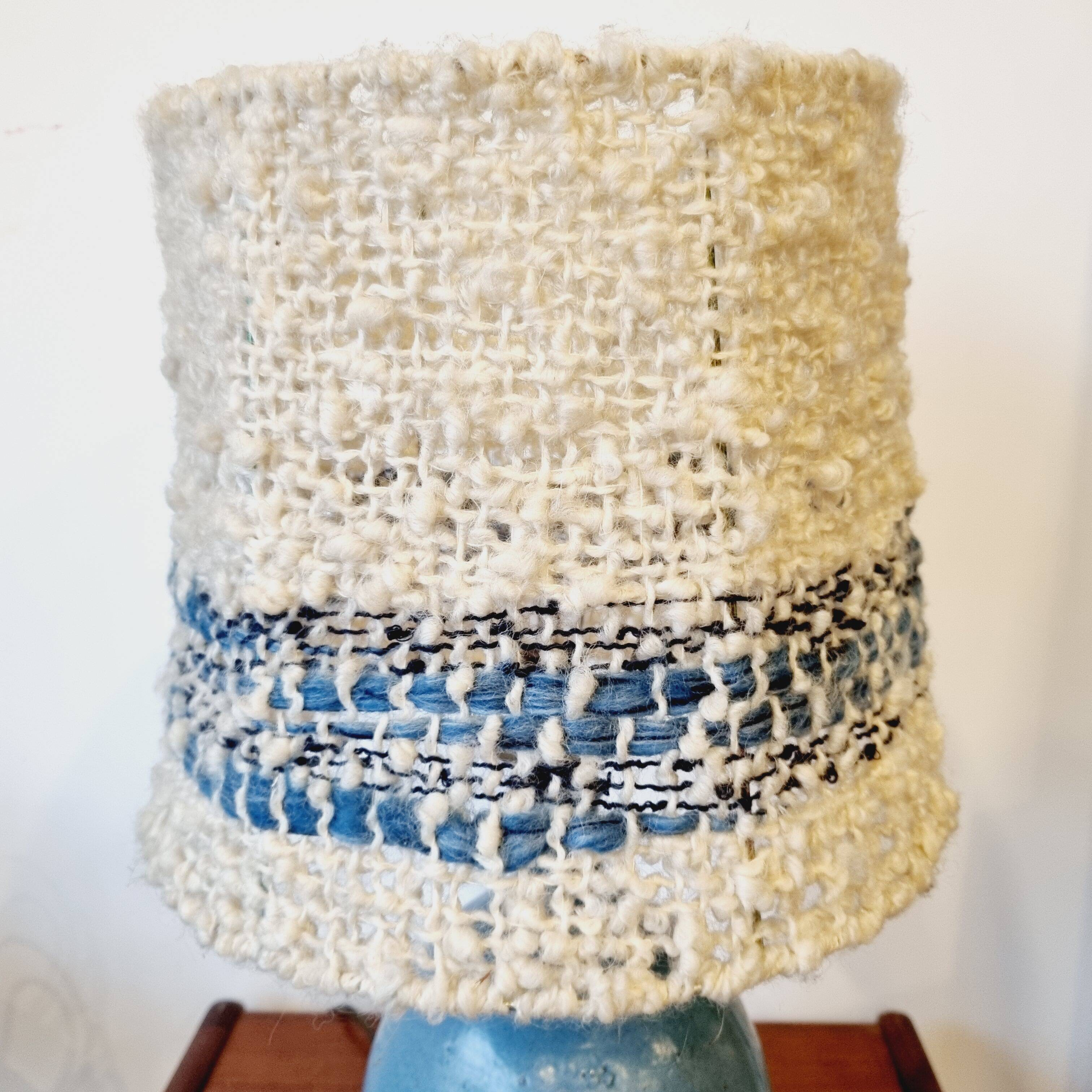 Vintage ceramic and wool lamp