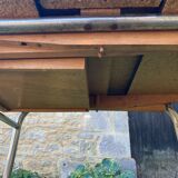 Blue formica table with extensions