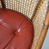 Pair of armchairs in walnut and antique cane, 19th century