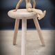 Light wood tripod stool ter