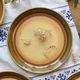 Vintage dinner plates from the 70s, in glazed stoneware, stamped Esso, Set of 6.