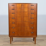 Mid-Century teak chest of drawers by Poul Jessen for PMJ Viby, 1960s